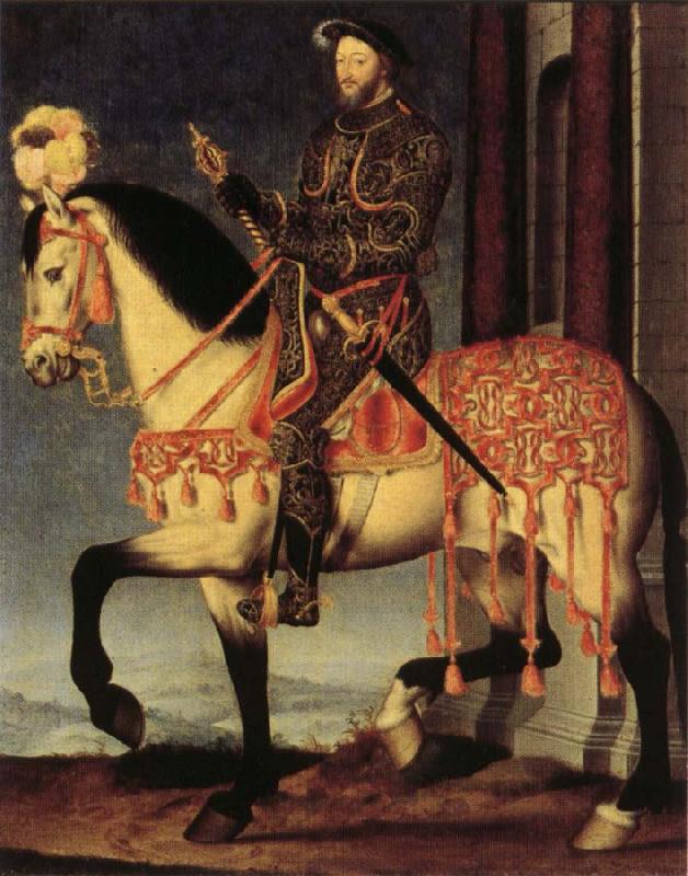 Francois Clouet Portrait of Francis I on Horseback oil painting image